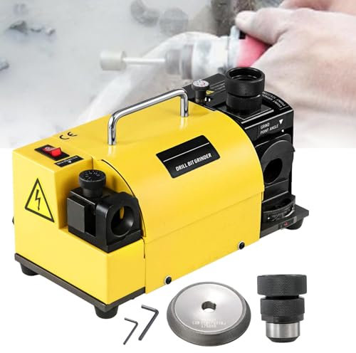 Multipurpose Drill Bit Grinding Sharpener,Electric Drill Bit Sharpener,Drill Grinder Grinding Tool, with 11 Collets Adjustable Angles from 95°-135° CBN Wheel for Hss