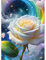 ZEELANNA 30x40cm 5D Diamond Painting Weiße Rose, DIY Malerei Diamant Regenbogen, Diamond Painting Erwachsene, Diamant Stickerei Bild Handwerk Haus Schlafzimmer Wohnzimmer Wanddekoration