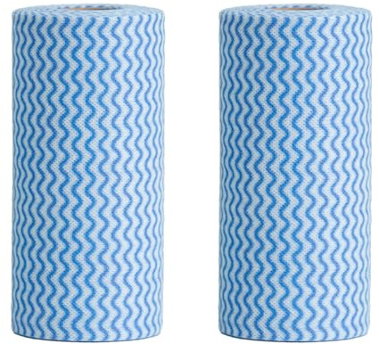 Faliuepe J Cloth Roll Disposable Dish Cloths Roll Heavy Duty Blue Cleaning Rags for Kitchen All Purpose Disposable Cleaning Towels-200 sheets