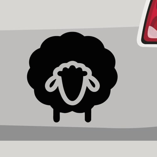 Aufkleber - Schaf Silhouetten Tier - Sticker, Folienaukleber für Auto, Motorrad, Fahrrad, Laptop, LKW (6x6cm | Schwarz)