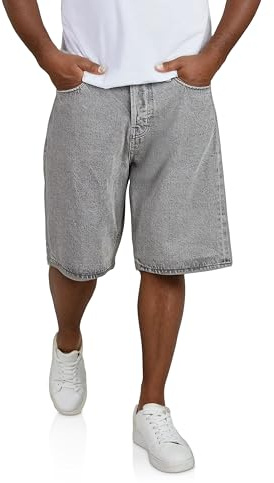 Jack & Jones Herren Baggy Fit Jeansshorts JJIALEX JJCOOPER Grau