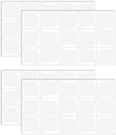 KiKiHong 4 piezas de azulejos adhesivos para pared de cocina, adhesivos 3D resistentes a la grasa, impermeables, para baño y cocina (30 x 15 cm)