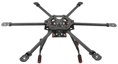 Châssis hexacoptère Tout Carbone 600 mm Compatible avec Bras Pliable, kit de châssis hexacoptère avec Train d'atterrissage Pliable, Universel