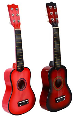 PartyKindom 21 Zoll Akustik Kindergitarre Pink Tragbare Holzgitarre Mit Niedriger Saitenlage Weichen Bünden Und Hohem Klang Für Kinder Musikspielzeug Für Einsteiger