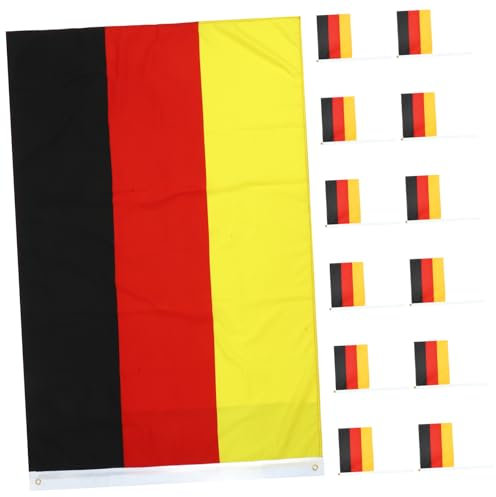 1 Ensemble Drapeaux Allemand à Main de Petits Drapeaux à Agiter pour Célébrations Décorations de Jardin Réutilisables Durables