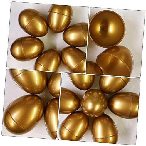 BESPORTBLE 6Stücke Leere Goldene Ostereier aus Kunststoff Befüllbare Eierschalen für Osterspielzeug zum Verstecken und Bemalen
