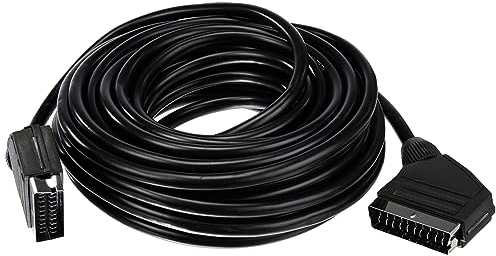 Goobay 50177 Cavo Scart 21 Poli, Placcato Nickel, Diametro 7mm, Nero, 7mm Diametro, 10m Lunghezza del Cavo