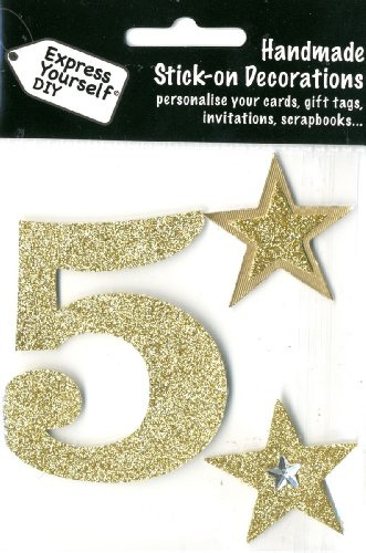 Express Yourself DIY, self Adhesive, Gold 5, Topper - Ideal for Card Making, Scrapbooking, Papercrafts, Childrens Crafts etc