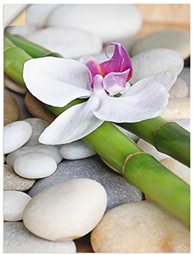 ARTland Wanddeko Wandtattoo selbstklebende Vinylfolie 60x80 cm Zen Steine Bambus Asien Pflanze Orchideen T3BE