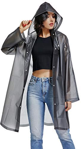 UNIQUEBELLA Regenmantel Eva Travel Transparent Regenponcho Regen Zubehör für Damen und Herren Regenbekleidung Regencape Regenjacke Wasserdicht für Wandern Radfahren Camping und Reisen
