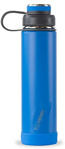 ECOVESSEL Boulder-24oz Triple Insulated Stainless Steel Hot or Cold Drinking Bottle , Hudson Blue