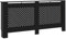vidaXL Radiator Cover Durable Home Appliance Laqucered Wood Slatted Grill Vertical Slats Cabinet Heating Cover Shelf Heater Unit Black MDF
