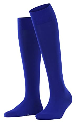FALKE Damen Kniestrümpfe Cotton Touch W KH Baumwolle lang einfarbig 1 Paar, Blau (Imperial 6065), 39-42