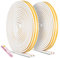 2 Pack 20m Joint Fenetre Isolation, Miciler Auto-adhésif Anticollision Bande de Joint, D-Profi Joint d'étanchéité de Porte et Fenêtre pour Anti-intempéries/isolation acoustique - 9mm*6mm