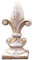 matches21 Dekorative Lilie Fleur-de-Lis Figur Dekofigur Gartendeko Antik Optik Ornament Zement Creme 1 STK 13,5x27,5 cm