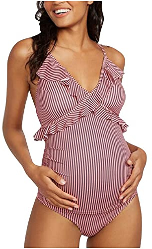 Kielsjajd Schwangerschaft Bademode Schwarz Umstands-Tankini mit Slip Attraktiver Schwangerschafts-Badeanzug im individualen Look/Umstands-Badeanzug (A13, XL)