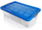 BigDean 2x Unterbettkommode Aufbewahrungsbox mit Deckel 25L azurblau 60x40x17,5cm - mit Rollen + Clipverschluss nestbar - Eurobox Aufbewahrungsbox Storage Box Bettkasten - Made in Germany