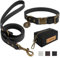 Wisedog Hundehalsband und Leine Set Combo: Einstellbare langlebige Haustier Halsbänder mit Hundeleinen für kleine mittlere große Hunde, enthält einen Bonus von Poop Bag Holder (M, Schwarz)