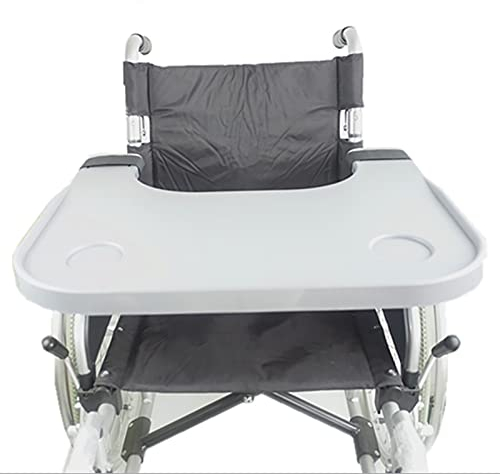 Lilyeriy Removable Wheelchair Tray Table Wheelchair Lap Tray Table with 2 Cup Holders Adult Elderly Eating Reading Portable Lap Tray for Wheelchair 16-20 inch Arms