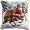 Lfynior Kreuzstich Kissen Set Vorgedruckt Weihnachten Stickkissen mit Muster 45X45cm Stickpackung Stickset Kreuzstich Kissen zum Basteln Stickkissen Stickpackung mit Vorgedruckt Kreuzstichmotiv