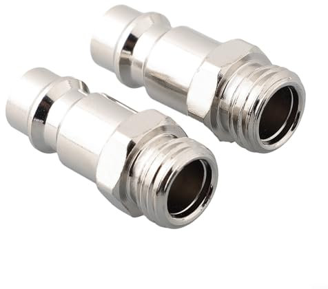 Zilimontt 2 pcs Air Line Connectors Euro Airline Hose Compressor Fittings 1/4BSP Air Coupler Kit Couplings Connector Male Female