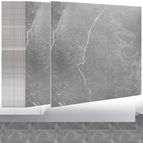 VIDETOL 40 unidades de suelo de PVC autoadhesivo, 30 x 30 cm, suelo de vinilo antideslizante, sistema de clic, azulejos adhesivos para suelo, resistentes al agua, baldosas grises autoadhesivas para