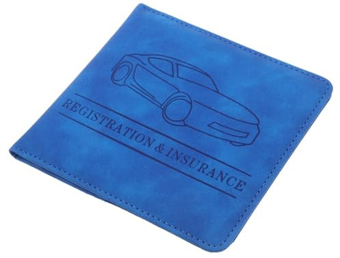 PartyKindom Car Insurance and Registration Holder PU Leather Vehicle Document Organizer Wallet Case for ID Cards Driver License and Essential Paperwork Car Interior Accessories