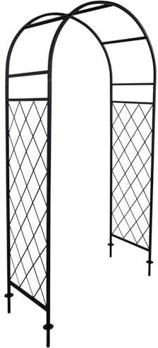 Woodside Blundeston Decorative Metal Garden Trellis Arch – Sturdy Steel Frame, Climbing Plant Support, 215cm Tall
