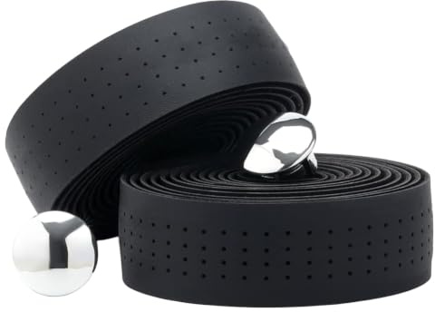 GORGECRAFT 2 Rolle Fahrradlenkerband Schwarzes Rennrad Lenkerband Lenkerbänder Aus PU Leder Mit 2 Endstopfen Für Die Armlehne des Rennradlenkrads