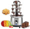 MObyat Fuente de Chocolate de 4 Niveles, Máquina Eléctrica de Fondue de Chocolate de Acero Inoxidable de 170 W, para Nachos con Queso, Salsas y Licores