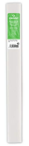 Canson Papel Crespón Estándar, 30gsm, Rollo, 50x250cm, Blanco