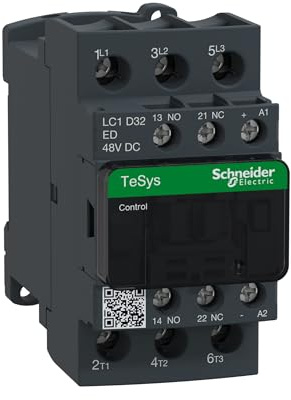 Schneider Electric TeSys Deca contactor,3P(3NO),AC-3/AC-3e,=440V 32A,48V DC coil,LC1D32ED