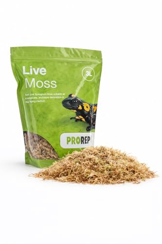 ProRep Live Moss Large Bag 3L | Natural Terrarium Moss Substrate | Reptile, Amphibian & Invertebrate Humidity Control | Shedding & Egg Laying Medium