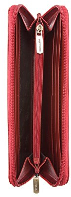 WITTCHEN Geldbörse aus Rindsleder | Kollektion: Italy | mit Reißverschluss | aus hochwertigen Materialien | elegant und klassisch | Rot | 19x9 cm