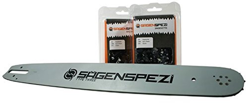 Juego de Espadas para Sierra (45 cm, con 2 Cadenas de cinceles de 3/8, 66TG, 1,6 mm, Apto para Stihl MS 361, MS341, MS361)