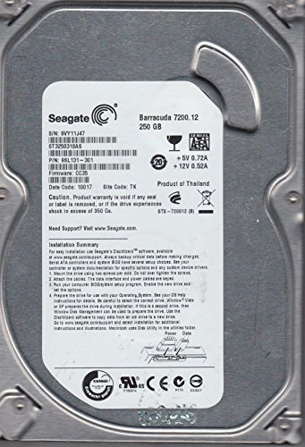 Seagate ST3250318AS, 9VY, TK, PN 9SL131-301, FW CC35, 250GB SATA 3.5 Hard Drive