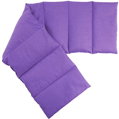 Rapssamenkissen 75x20cm groß 8-Kammer - Wärme-Körner-Kissen für Mikrowelle oder Backofen - Raps-Kissen, flieder