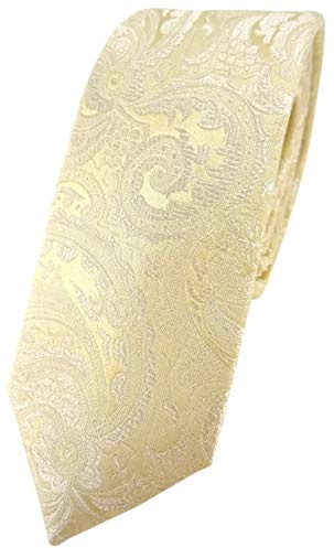TigerTie - schmale Designer Seidenkrawatte in Paisley gemustert