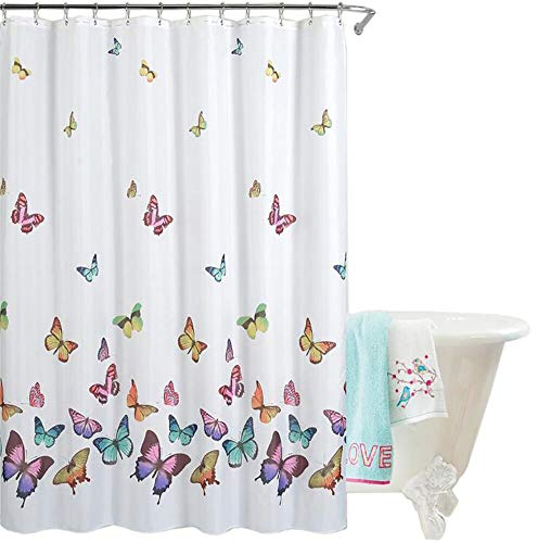 Duschvorhang Anti-bakterieller Textil Duschvorhang aus Stoff Wasserdichter Duschvorhang in der Größe 180 cm x 180 cm Polyester