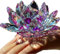 TYGJB Cristal de Cuarzo Fino Cristal de Lotus Flor de Loto Piedras Naturales y minerales Feng Shui Esfera Cristales Flores para Recuerdos de Boda (Morado)