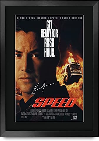 HWC Trading Speed A3 Gerahmte Signiert Gedruckt Autogramme Bild Druck-Fotoanzeige Geschenk Für Keanu Reeves Filmplakat Fans