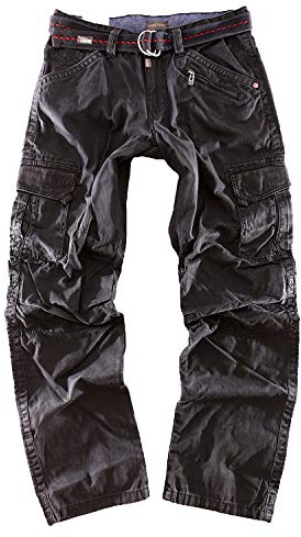 TIMEZONE Herren Relaxed Hose Benito TZ schwarz Cargo Pants incl. Belt