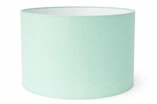 Zylinder Lampenschirm Baumwolle Stoff handgefertigt für Deckenleuchte, Tischleuchte, Stehlampe (Hellgrün, 50 cm Durchmesser 30 cm Höhe)