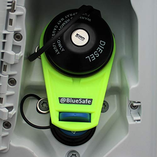 MaJoCompTec® Tankdeckel Sicherung I Tanksicherung für AdBlue Tankverschluss Deckel I Zubehör Kastenwagen Wohnmobil (Typ Tankklappe W, Neon Gelb)