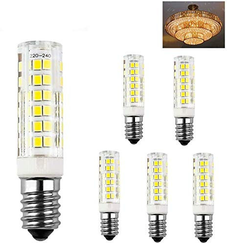 Allesgute E14 LED Kaltweiss 7W 680 Lumens 6000K LED Birnen Ersetzt 60W Halogenlampen, E14 Mini Glühbirne 230V Nicht Dimmbar, 360°Abstrahlwinkel -5er Pack