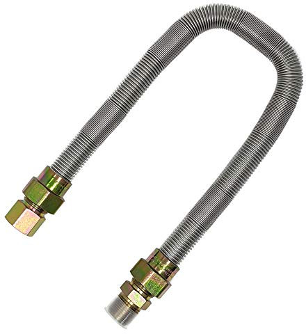 Midwest Hearth 1,9 cm Pfeifenfreie Gas-Flexleitung für Feuerstelle, Edelstahl, 91,4 cm lang