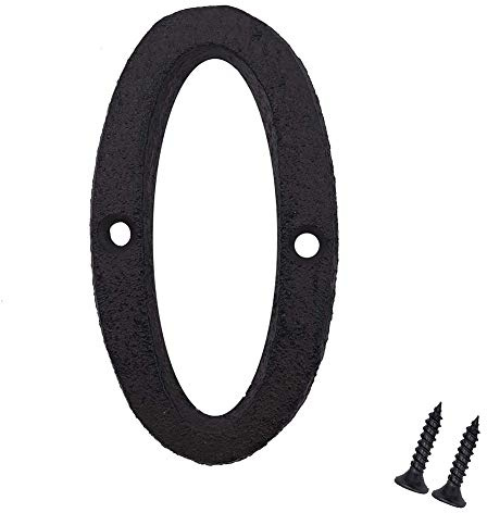 Suithink 3 Inch Black Metal Digital Arabic Numbers Cast Iron House Sign Door Plate DIY Address Numbers for Cafe Wall Courtyard Decor Creative Address Door Numbers with Fixing Screws (0)