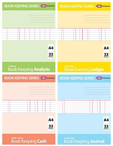 A4 16 Sheets 32 Page Accounts Book Keeping Cash Journal Ledger Analysis Accounting TRANSACTIONS Books for Account Transaction FINANCES with A RULING Guide E&A DISTRIBUTION LIMITED (All 4)