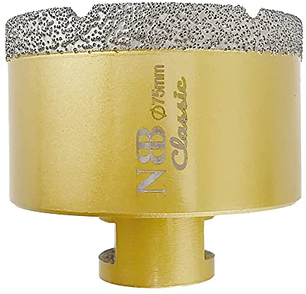 NBB Broca de diamante con M14, tipo dorado clásico, corona diamante para taladrar en seco y en húmedo en porcelana dura, cerámica, baldosas, granito, mármol, azulejo, para Amoladora Angular (1, 75mm)