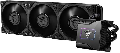 MSI MEG CoreLiquid S360 - Enfriador líquido de CPU AIO - Pantalla IPS de 2.4 pulgadas - Listo para LGA 1700 - Radiador de 360 mm - Triple ventilador Silent Gale P12 de 120 mm